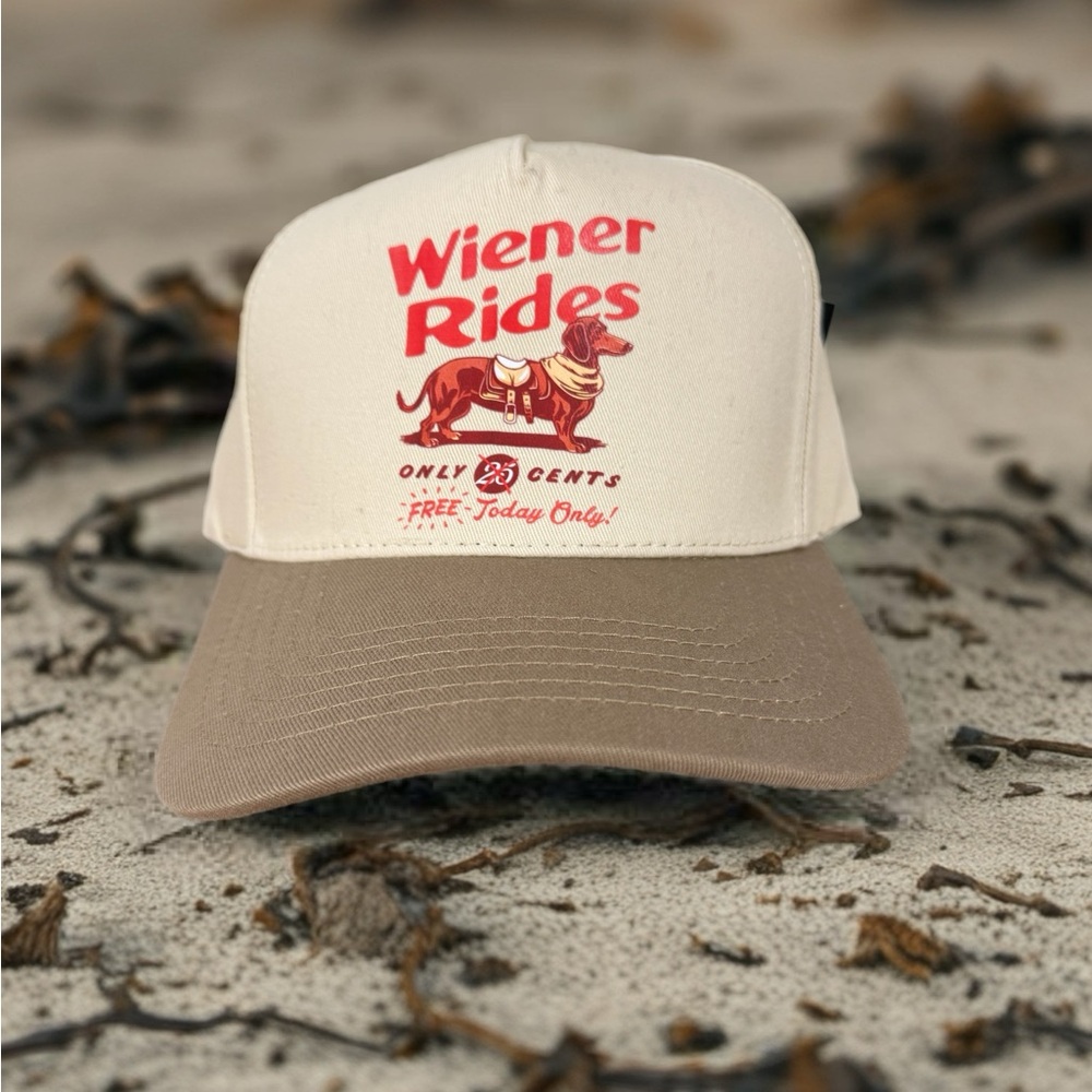 CC Boutique Cream and Tan Wiener Rides Hat
